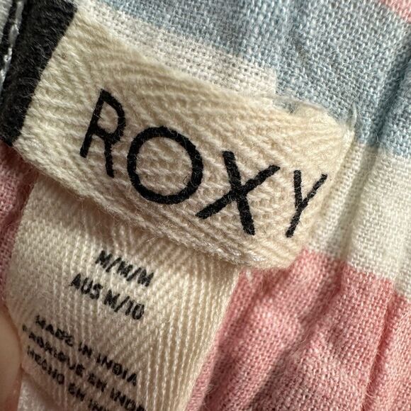 NWOT ROXY Women’s Wide Leg Striped Sailing Trip Pants Cream/Pink- Size Medium - Picture 3 of 5